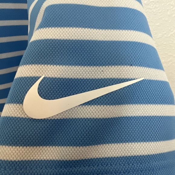 Nike Dri Fit Golf Polo Blue/White Stripe Size XL - Picture 4 of 9